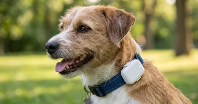 Câmera de segurança doméstica ao lado de conceito de rastreamento de pet