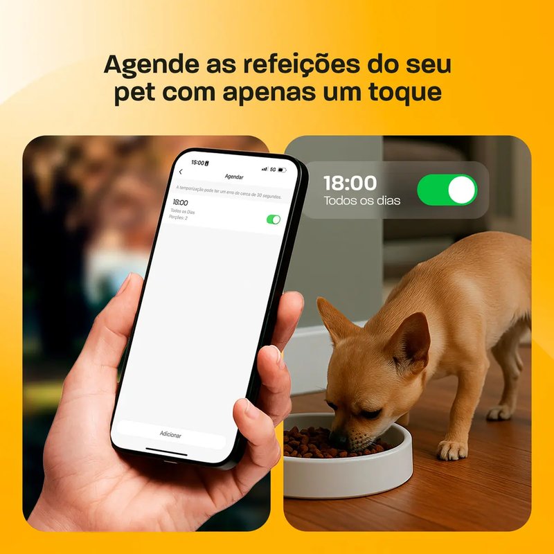 Comedouro automático VDRBG 4L Wi-Fi com app para controle remoto